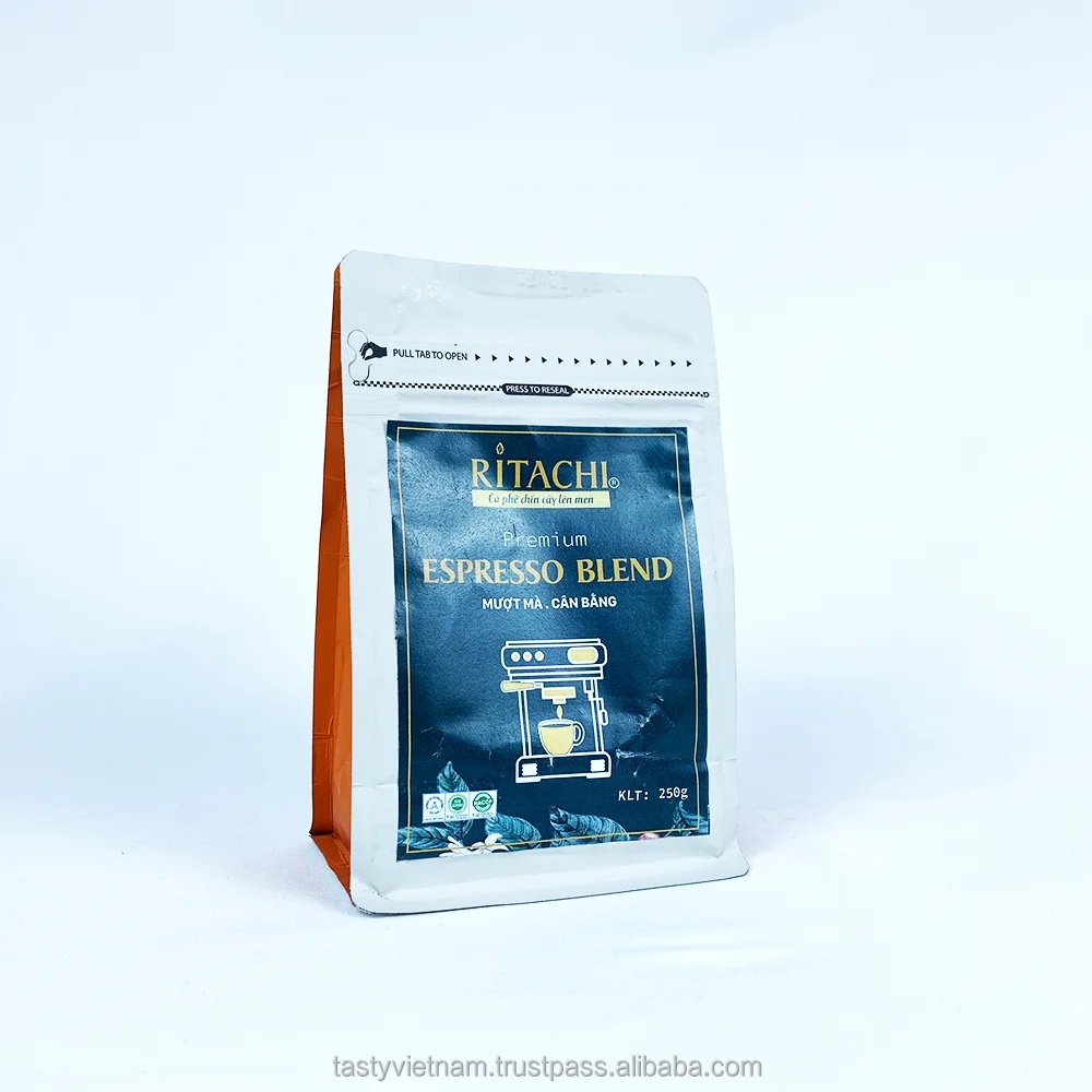 100% Pure Robusta Nosavi Ritachi Vietnam Agriculture Fine 1kg Espresso Premium Organic Blend Ground Coffee With Bag Packaging